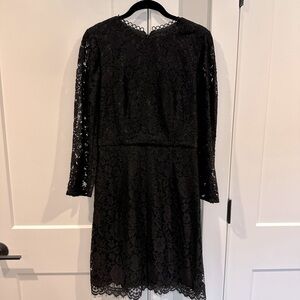 Jcrew black lace 3/4 sleeve dress -4